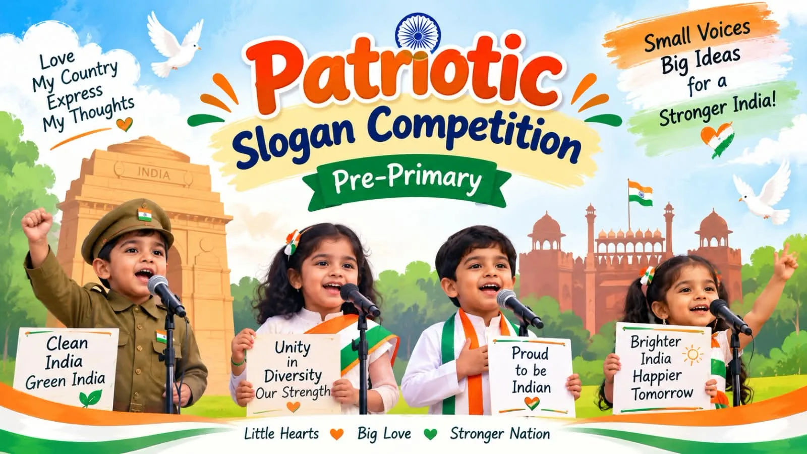 Patriotic Slogan Competition held at Don Bosco Pre-Primary Section